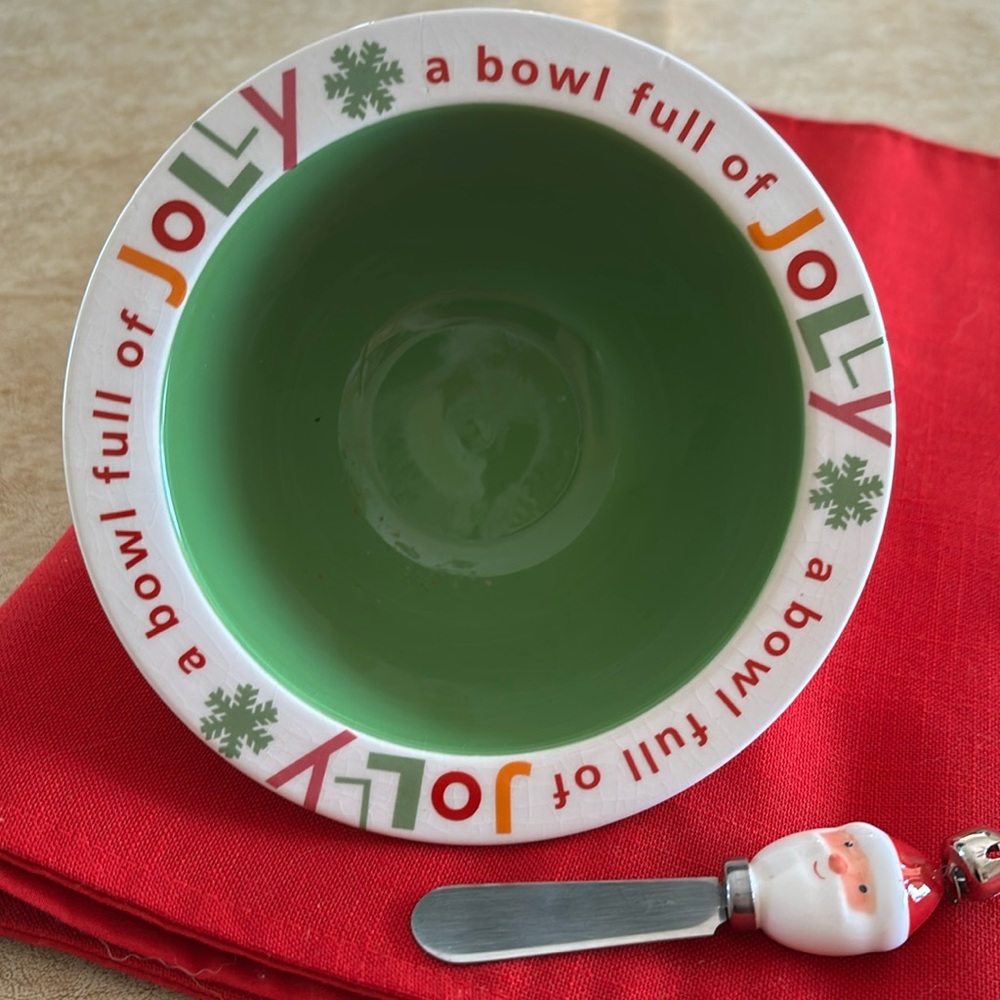 Christmas Bowl and Spreader